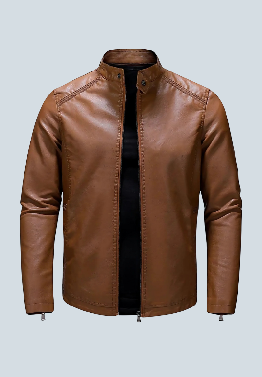 Barolo Brown Biker Leather Jacket